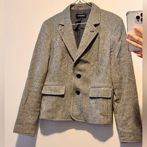 Club Monaco Womens Two Button Blazer Jacket Gray Wool